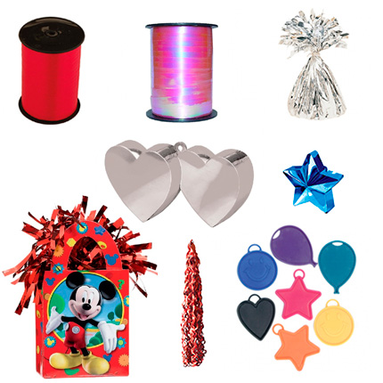 PESOS, CINTAS Y ACCESORIOS PARA GLOBOS