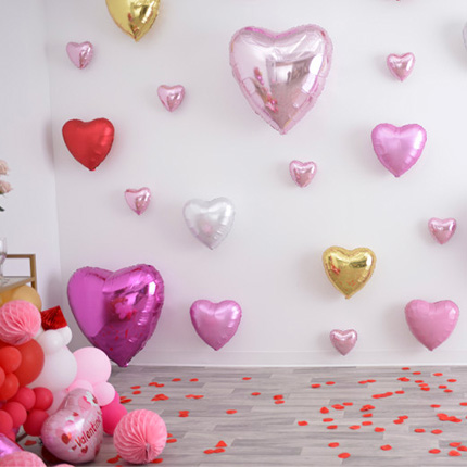 GLOBOS FOIL Y LATEX SAN VALENTIN