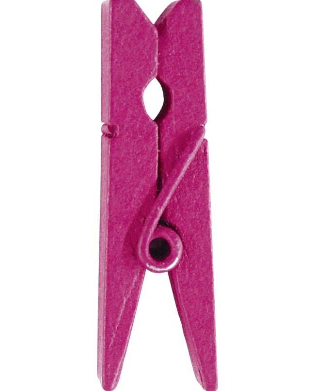 Pinza Fucsia 3.5cm Madera ***OFERTA DTO NO ACUMULABLE