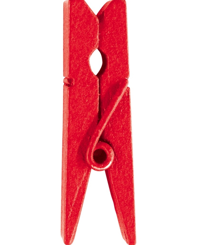 Pinza Rojo 3.5cm Madera ***OFERTA DTO NO ACUMULABLE