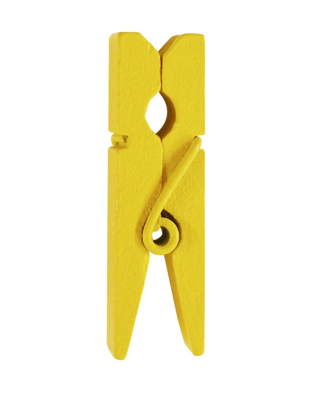 Pinza Amarillo 2.5cm Madera ***OFERTA DTO NO ACUMULABLE