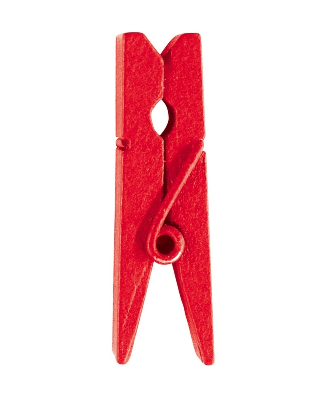 Pinza Rojo 2.5cm Madera ***OFERTA DTO NO ACUMULABLE