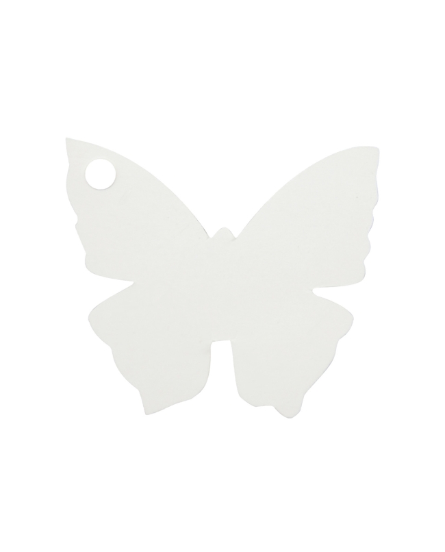 Etiqueta Mariposa Blanco 4.5X4cm Carton ***OFERTA DTO NO ACUMULABLE