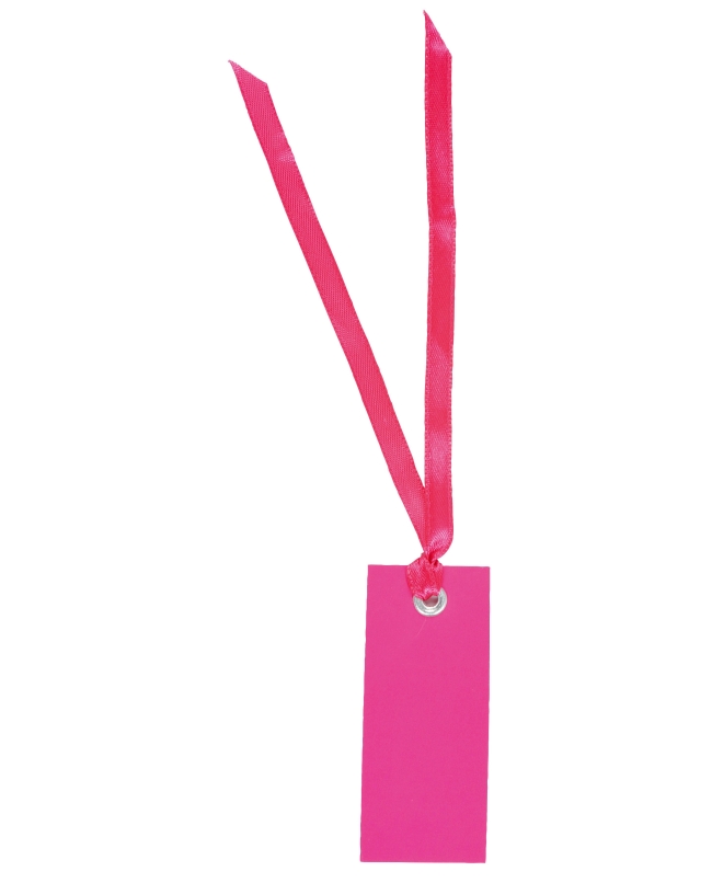 Marcasitios Etiqueta Fucsia 3X7cm Carton Y Saten ***OFERTA DTO NO ACUMULABLE