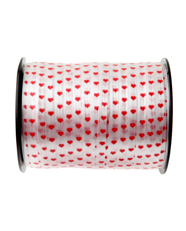 Cinta Rizo Corazones Blanco 7.5 mm x 50m polipropileno ***OFERTA DTO NO ACUMULABLE