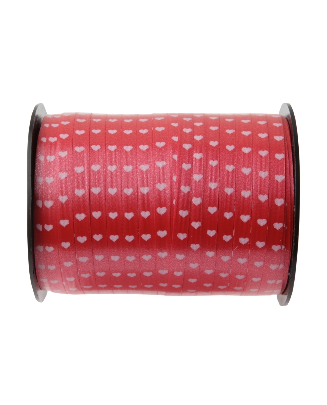 Cinta Rizo Corazones Rojo 7.5 mm x 50m polipropileno ***OFERTA DTO NO ACUMULABLE