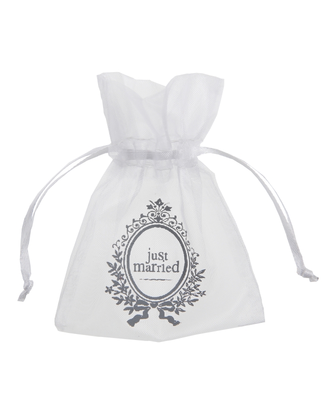 Bolsas Just Married Blanco 7.5X10cm T.Organza ***OFERTA DTO NO ACUMULABLE