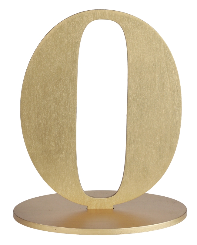 Centro Mesa Oro Numero 0 14X9.5X17cm Madera ***OFERTA DTO NO ACUMULABLE