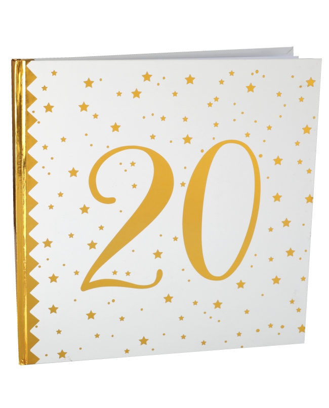 Libro Firmas Numero 20 Oro 24X24cm 20Pag. Papel ***OFERTA DTO NO ACUMULABLE