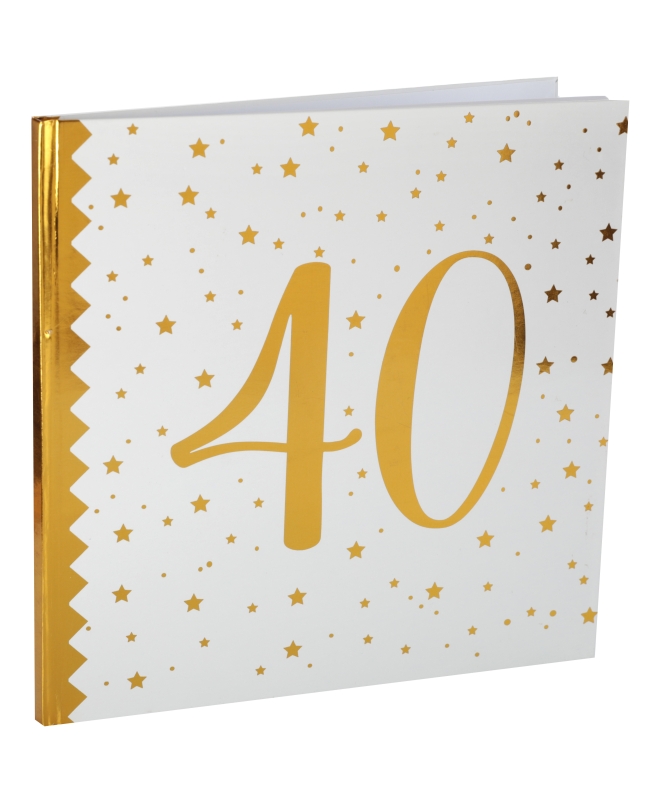 Libro Firmas Numero 40 Oro 24X24cm 20Pag. Papel ***OFERTA DTO NO ACUMULABLE