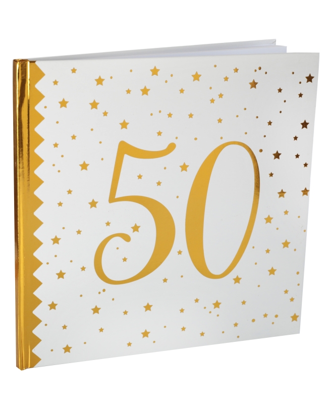 Libro Firmas Numero 50 Oro 24X24cm 20Pag. Papel ***OFERTA DTO NO ACUMULABLE