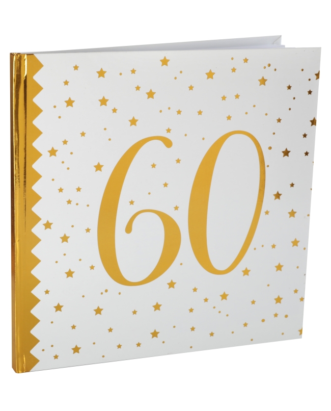 Libro Firmas Numero 60 Oro 24X24cm 20Pag. Papel ***OFERTA DTO NO ACUMULABLE