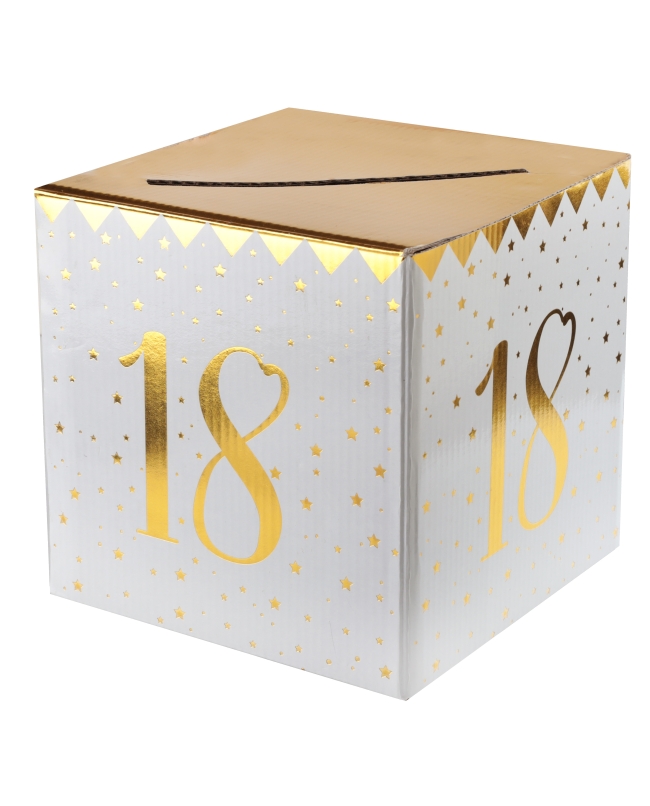 Hucha Numero 18 Oro 20X20X20cm Carton ***OFERTA DTO NO ACUMULABLE