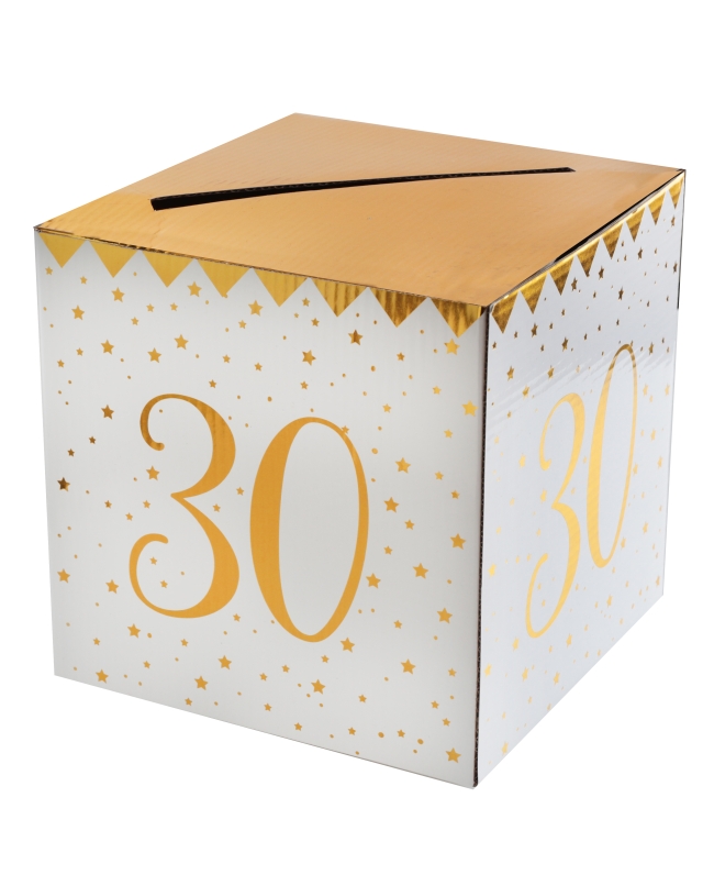 Hucha Numero 30 Oro 20X20X20cm Carton ***OFERTA DTO NO ACUMULABLE