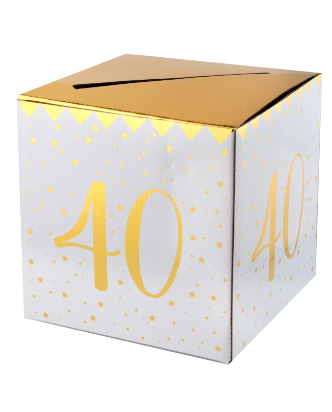 Hucha Numero 40 Oro 20X20X20cm Carton ***OFERTA DTO NO ACUMULABLE