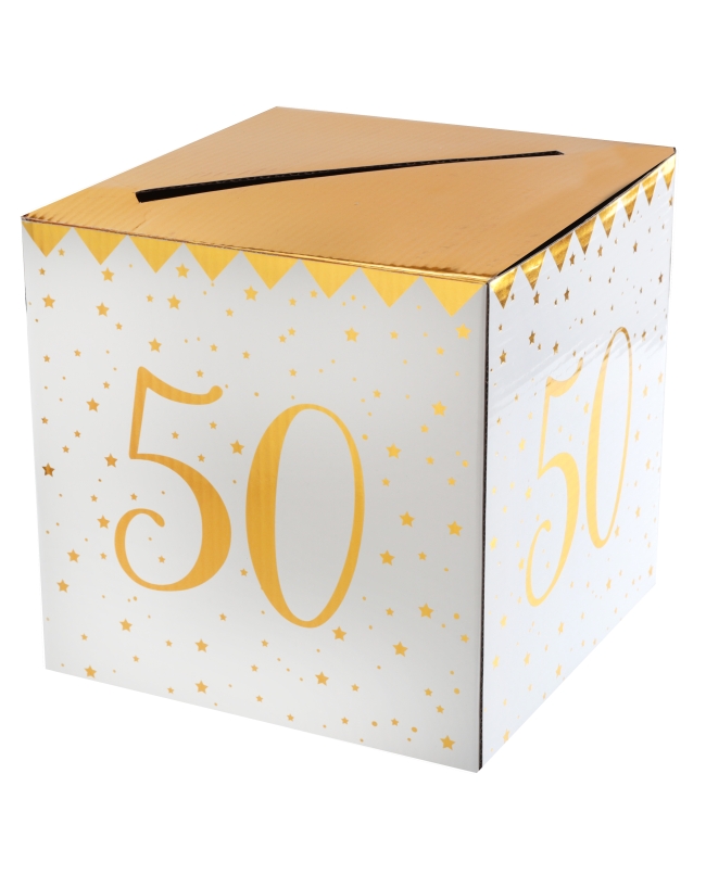 Hucha Numero 50 Oro 20X20X20cm Carton ***OFERTA DTO NO ACUMULABLE