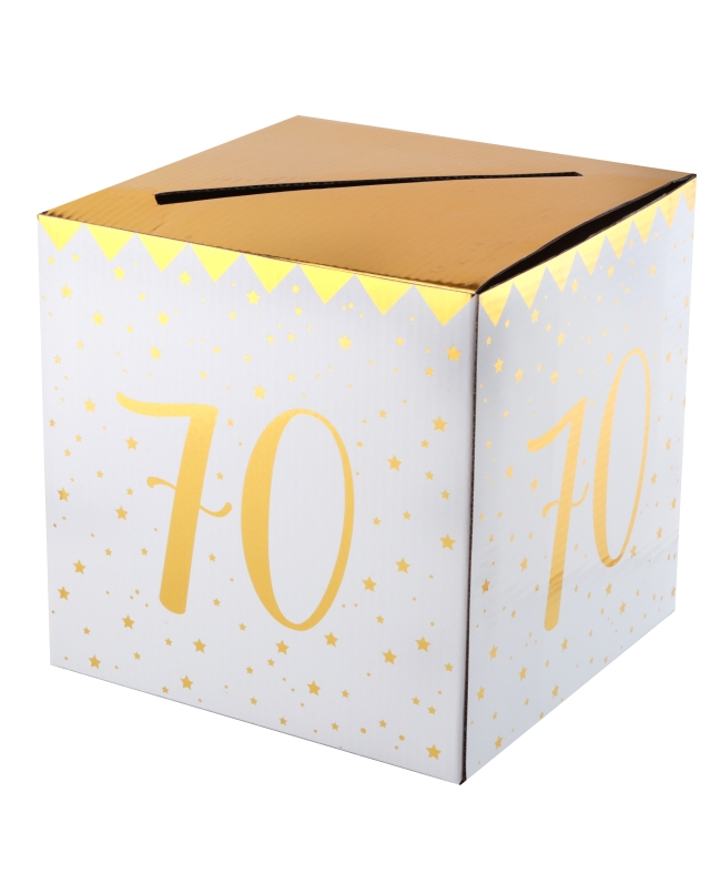 Hucha Numero 70 Oro 20X20X20cm Carton ***OFERTA DTO NO ACUMULABLE