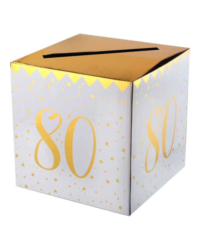 Hucha Numero 80 Oro 20X20X20cm Carton ***OFERTA DTO NO ACUMULABLE