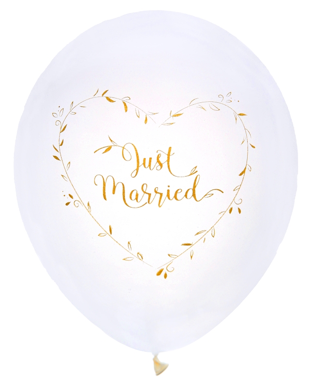 Globos Latex Just Married Oro 23cm Latex ***OFERTA DTO NO ACUMULABLE