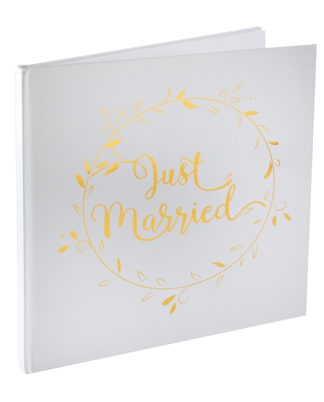 Libro Firmas Just Married Oro 24X24cm 20Pag. Papel ***OFERTA DTO NO ACUMULABLE