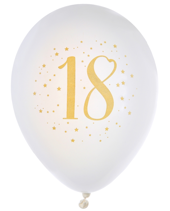 Globos Latex Numero 18 Oro 23cm Latex ***OFERTA DTO NO ACUMULABLE