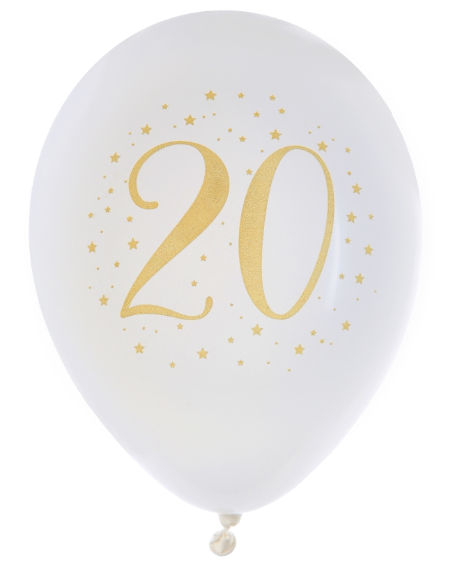 Globos Latex Numero 20 Oro 23cm Latex ***OFERTA DTO NO ACUMULABLE