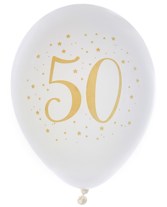 Globos Latex Numero 50 Oro 23cm Latex ***OFERTA DTO NO ACUMULABLE