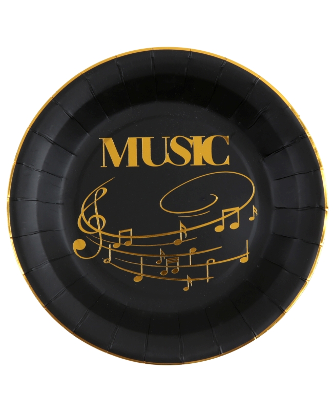 Platos Musica Oro 22.5cm Carton ***OFERTA DTO NO ACUMULABLE