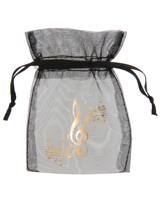 Bolsas Musica Oro 7.5X10cm T.Organza ***OFERTA DTO NO ACUMULABLE