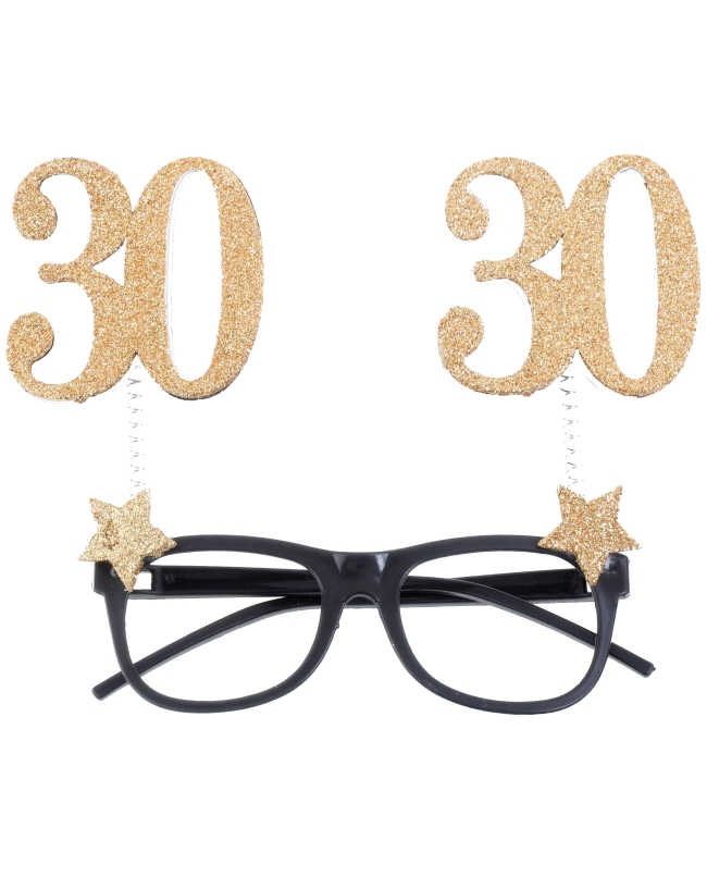 Gafas Numero 30 Oro 15X16cm Plastico ***OFERTA DTO NO ACUMULABLE