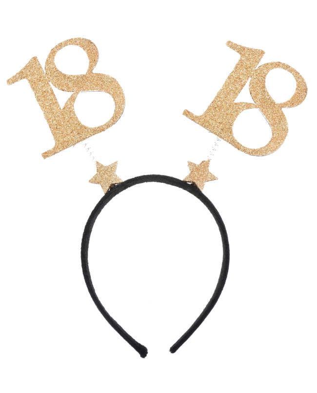 Diademas Numero 18 Oro 21X25cm Plastico ***OFERTA DTO NO ACUMULABLE