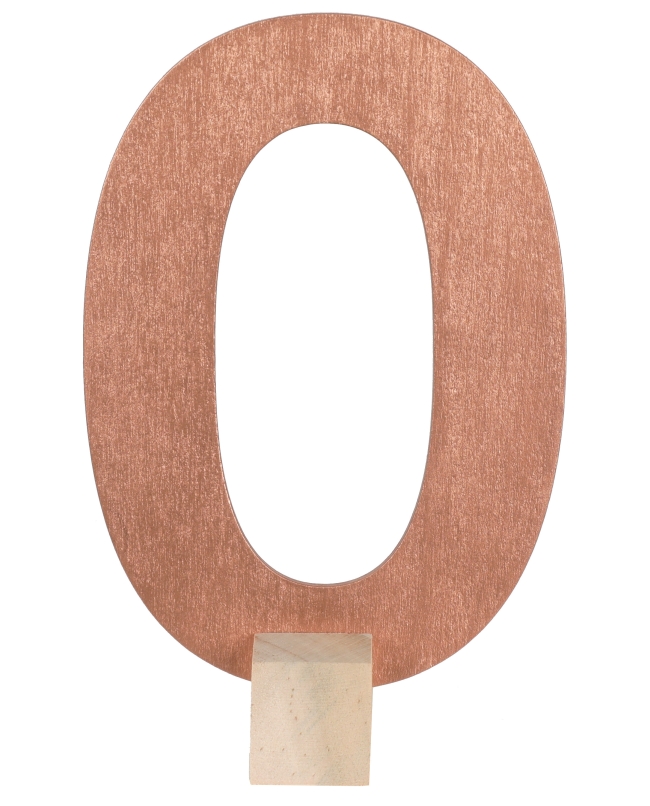 Centro Mesa Oro Rosa Numero 0 8X15cm Madera ***OFERTA DTO NO ACUMULABLE