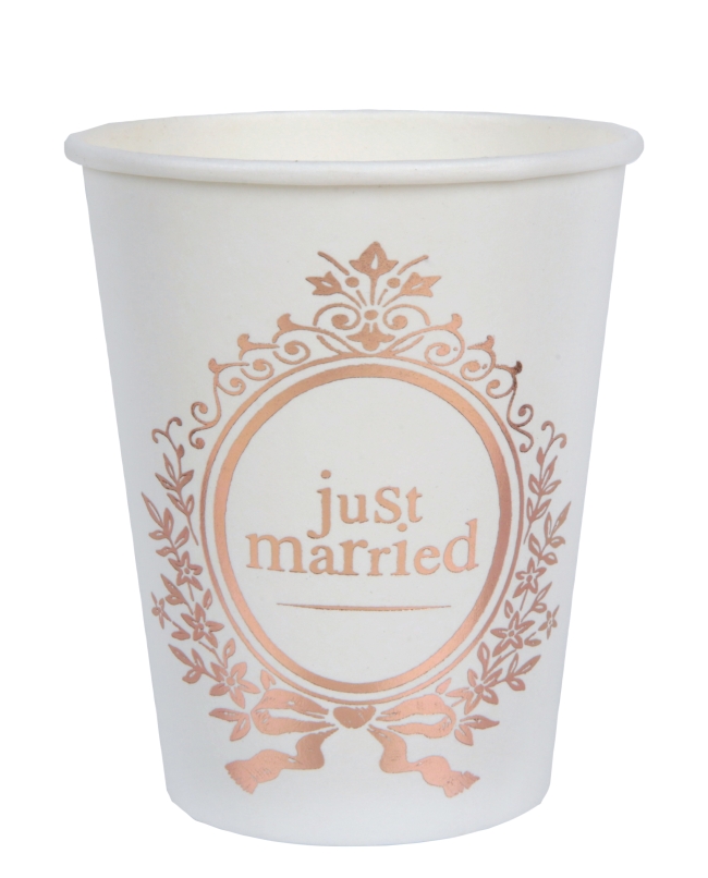 Vasos Just Married Rosa 7.8X9.7cm 27cl Carton ***OFERTA DTO NO ACUMULABLE