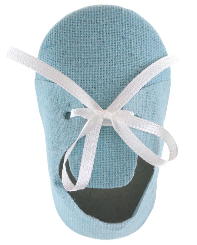 Zapatito Azul Pastel 8.5X4.5X3cm Algodon Y Saten ***OFERTA DTO NO ACUMULABLE