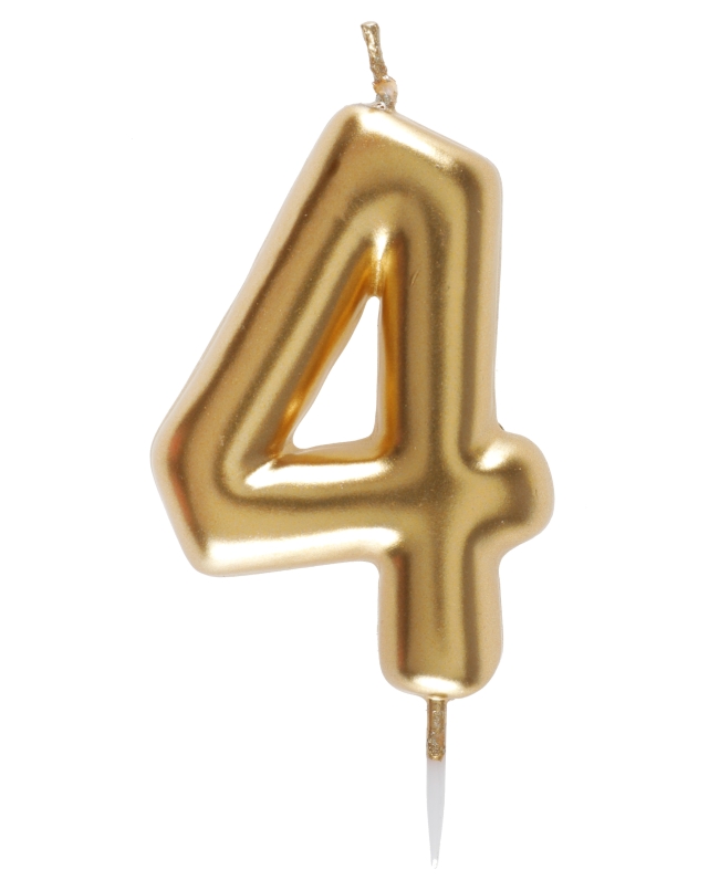 Vela Oro Numero 4 4X9cm Parafina Y Plastico ***OFERTA DTO NO ACUMULABLE