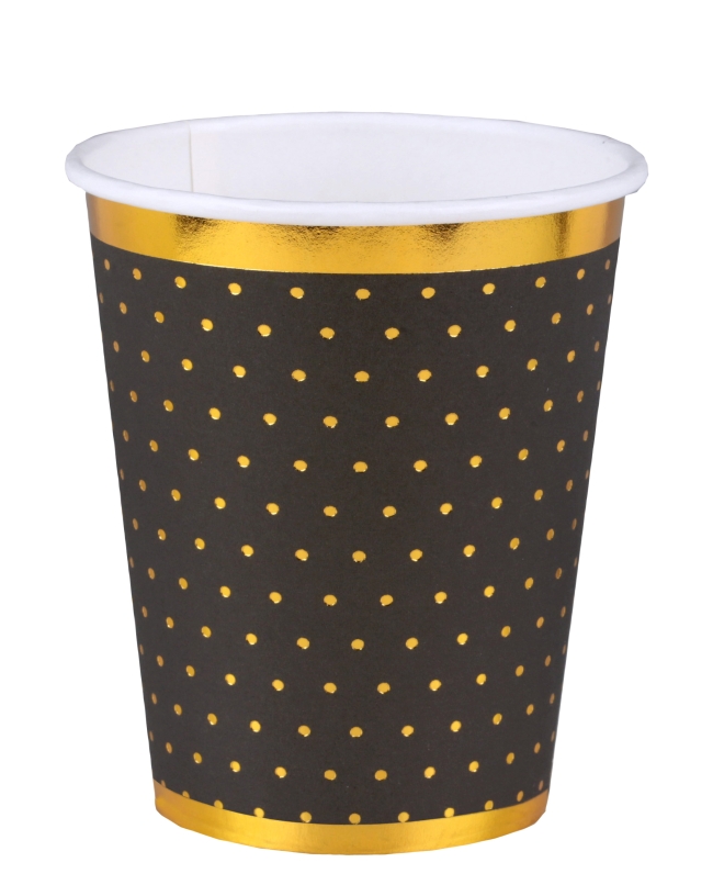 Vasos Puntos Negro 7.8X9.7cm 27cl Carton ***OFERTA DTO NO ACUMULABLE