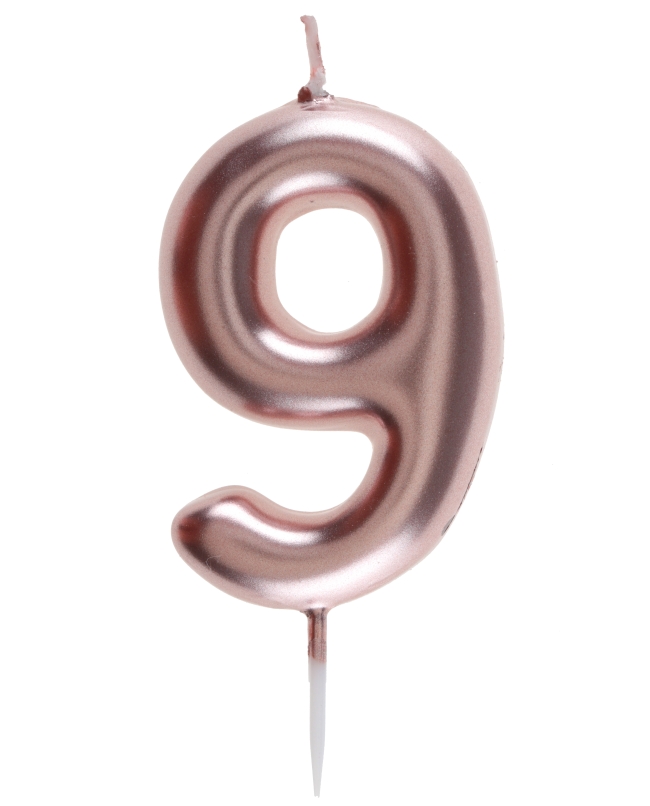 Vela Rosa Mtl Numero 9 4X9cm Parafina Y Plastico ***OFERTA DTO NO ACUMULABLE