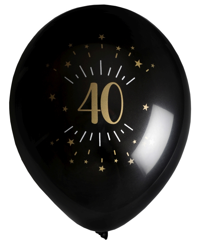 Globos Latex Negro Numero 40 23cm Latex ***OFERTA DTO NO ACUMULABLE