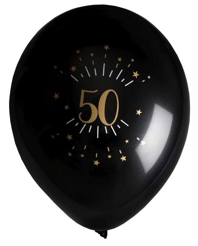 Globos Latex Negro Numero 50 23cm Latex ***OFERTA DTO NO ACUMULABLE