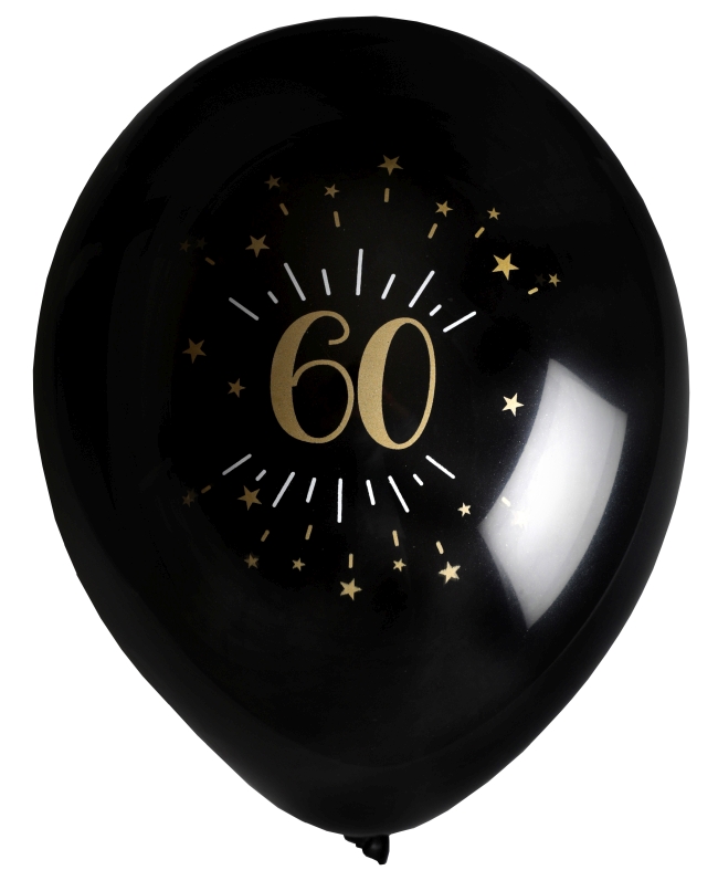 Globos Latex Negro Numero 60 23cm Latex ***OFERTA DTO NO ACUMULABLE