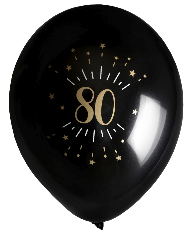 Globos Latex Negro Numero 80 23cm Latex ***OFERTA DTO NO ACUMULABLE