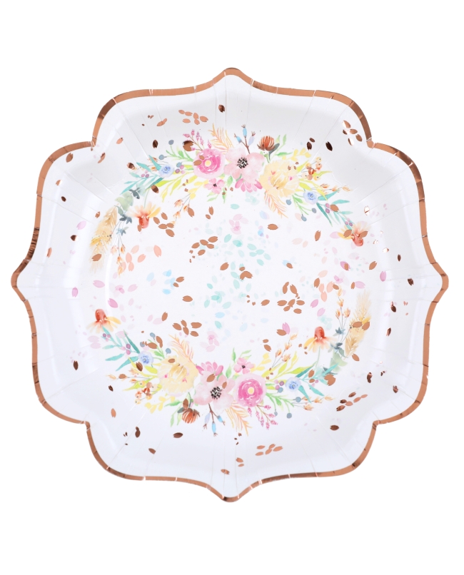 Platos Boda Floral 21 X 21cm Carton ***OFERTA DTO NO ACUMULABLE