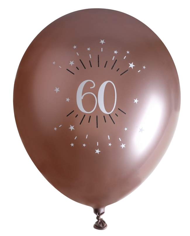 Globos Latex Rosa Mtl Numero 60 30cm Latex ***OFERTA DTO NO ACUMULABLE