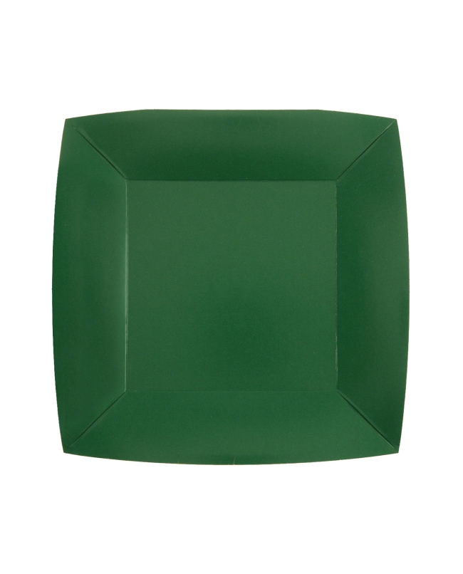 Platos cuadrado peque&ntilde;o Verde Oscuro 18x18cm fibra natural 290gr/m2 ***OFERTA DTO NO ACUMULABLE