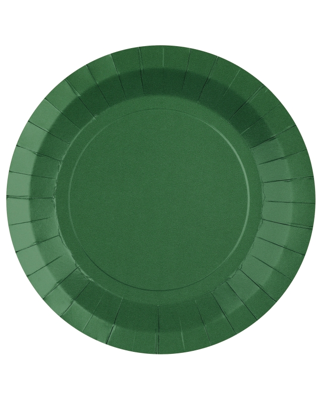 Platos redondo grande Verde Oscuro 22.5cm fibra natural 290gr/m2 ***OFERTA DTO NO ACUMULABLE