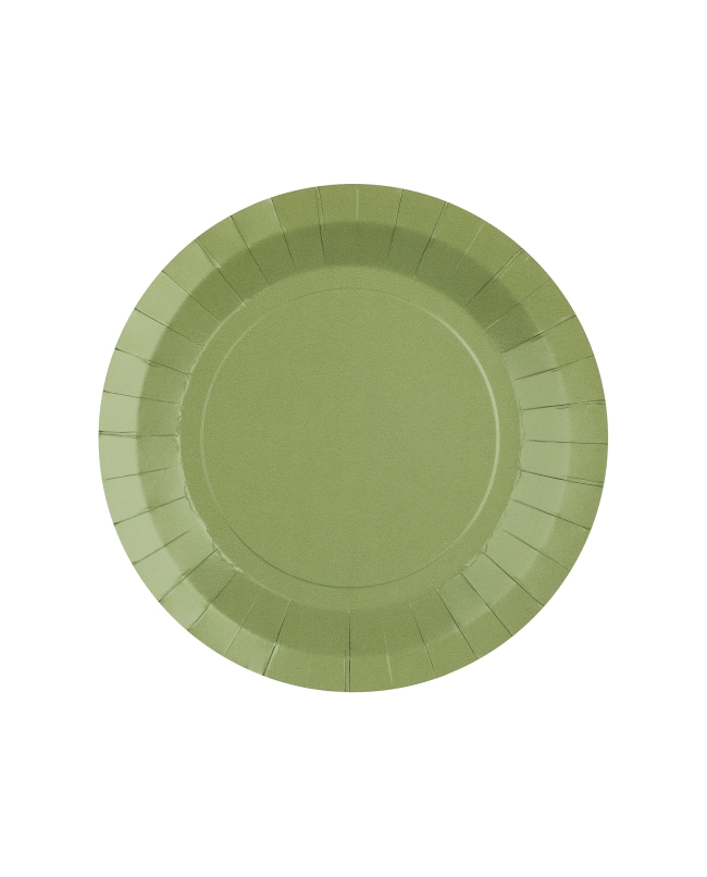 Platos redondo peque&ntilde;o Verde Oliva 17.5cm fibra natural 290gr/m2 ***OFERTA DTO NO ACUMULABLE