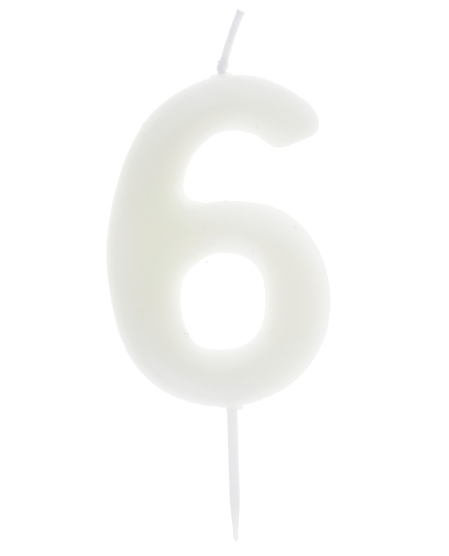 Vela Fluorescente Numero 6 4X9cm Parafina Y Plastico ***OFERTA DTO NO ACUMULABLE