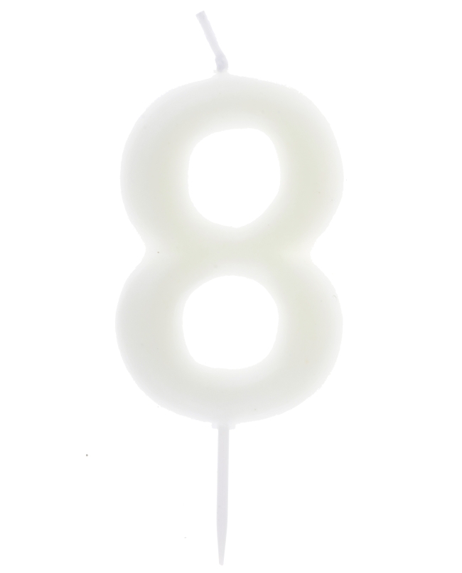 Vela Fluorescente Numero 8 4X9cm Parafina Y Plastico ***OFERTA DTO NO ACUMULABLE