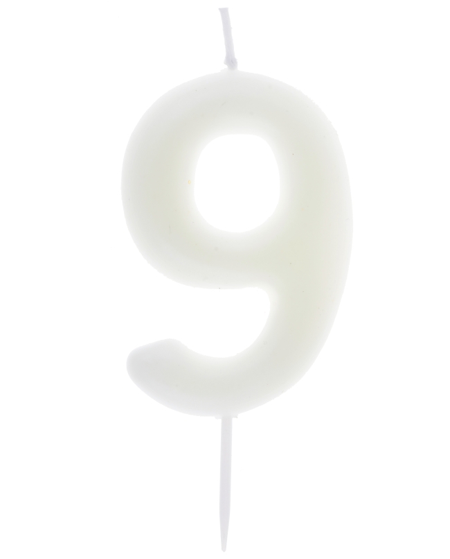 Vela Fluorescente Numero 9 4X9cm Parafina Y Plastico ***OFERTA DTO NO ACUMULABLE