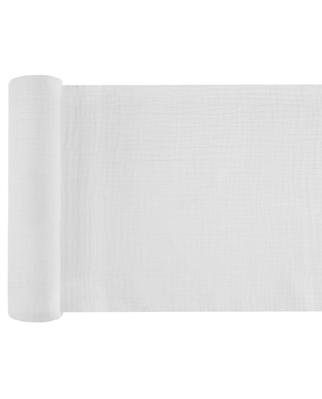 Camino Mesa Arrugado Blanco 26cm X 3m Algodon ***OFERTA DTO NO ACUMULABLE